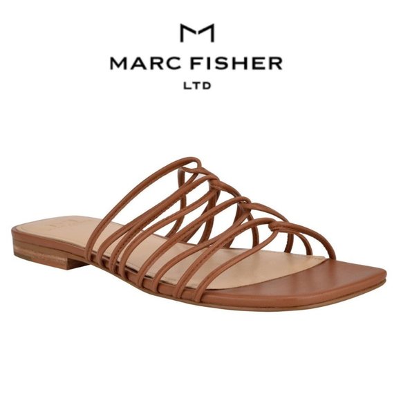 NEW Women's Marc Fisher Ltd Marcio Slide Sandal, Size 6, 7.5 and 10 - Brown - Picture 1 of 8